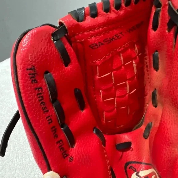 Rawlings Kids Red Players Series Baseball Glove Left Handed Leather 10" ESB02 - Picture 4 of 7